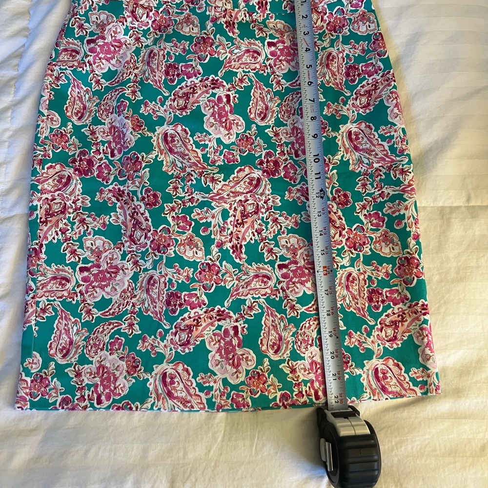 J. Crew Teal and Pink Floral Pencil Skirt - Picture 4 of 5